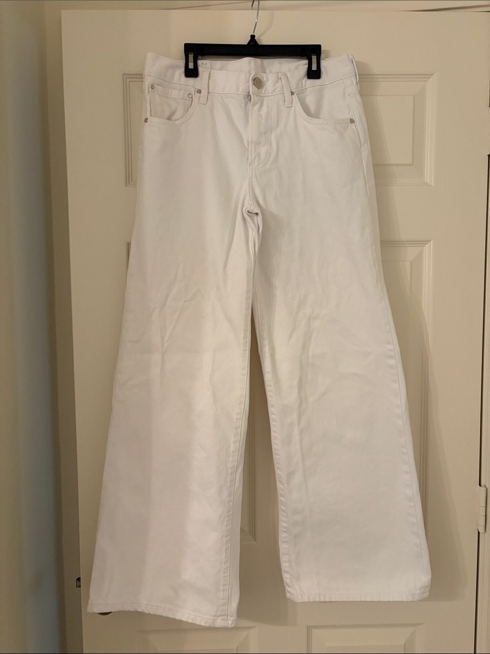 White Wide-Leg High-Rise Zara Jeans size Usa 4, EUR 36